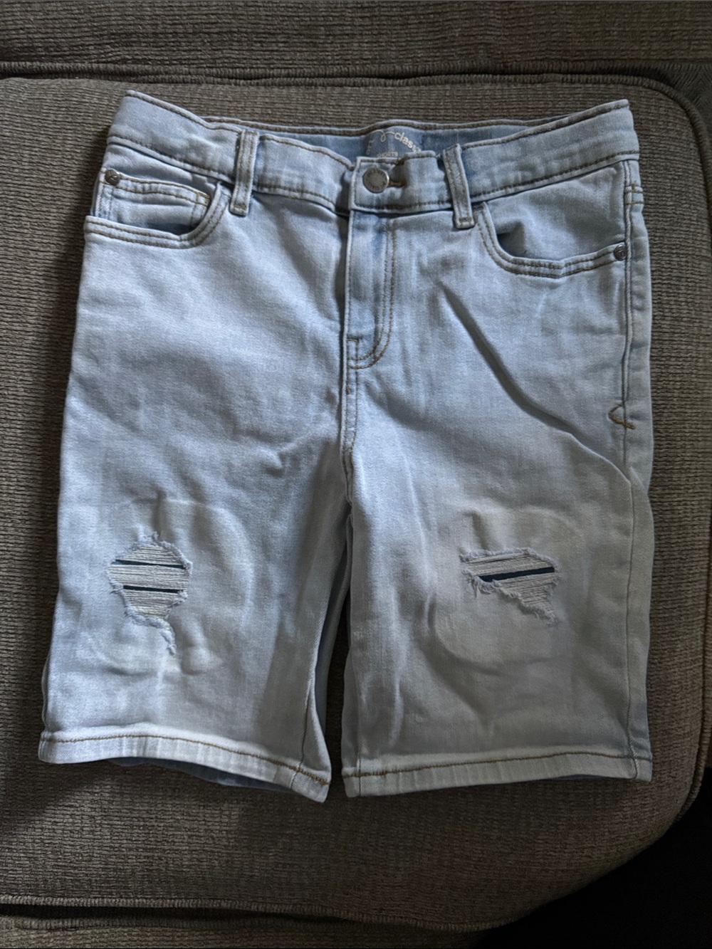 Light Blue Distressed Denim Women's Shorts
